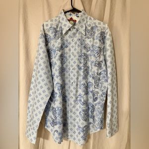Robert Graham Blue/White long sleeve button down shirt